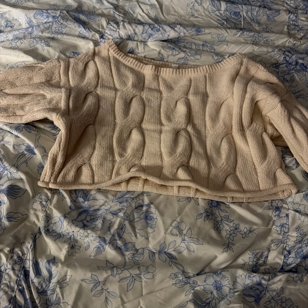 Garage Cable Knit Sweater in Cream